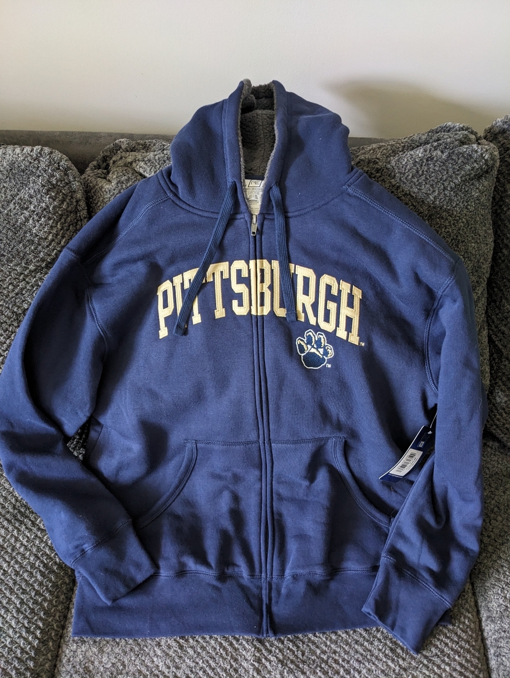 Pittsburgh Panthers Zip Up Hooded Sweatshirt Men's Size Large NWT Vintage?